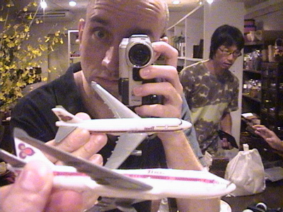 The Lotusblogger, Mr. TM (background) and a plastic 747