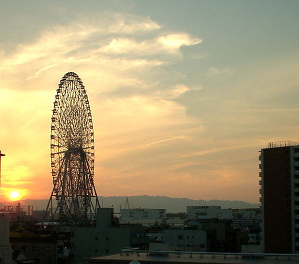 The Tenpozan ferris wheel from my balcony